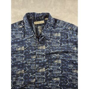 Vintage Munsingwear Shirt Mens XXL 2XL Marlin Fish Hawaiian Beach Rayon Pocket
